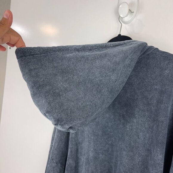 THE GREAT. The Teammate Hoodie Cougar Print Oversized Blue Women's Size 2 Medium - Picture 9 of 10